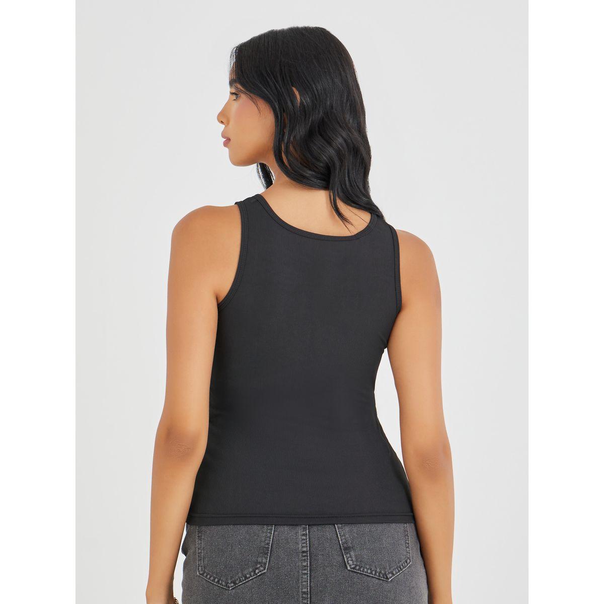 بلوزة كامي سادة بياقة دائرية-women-clothing-tshirts-image-6