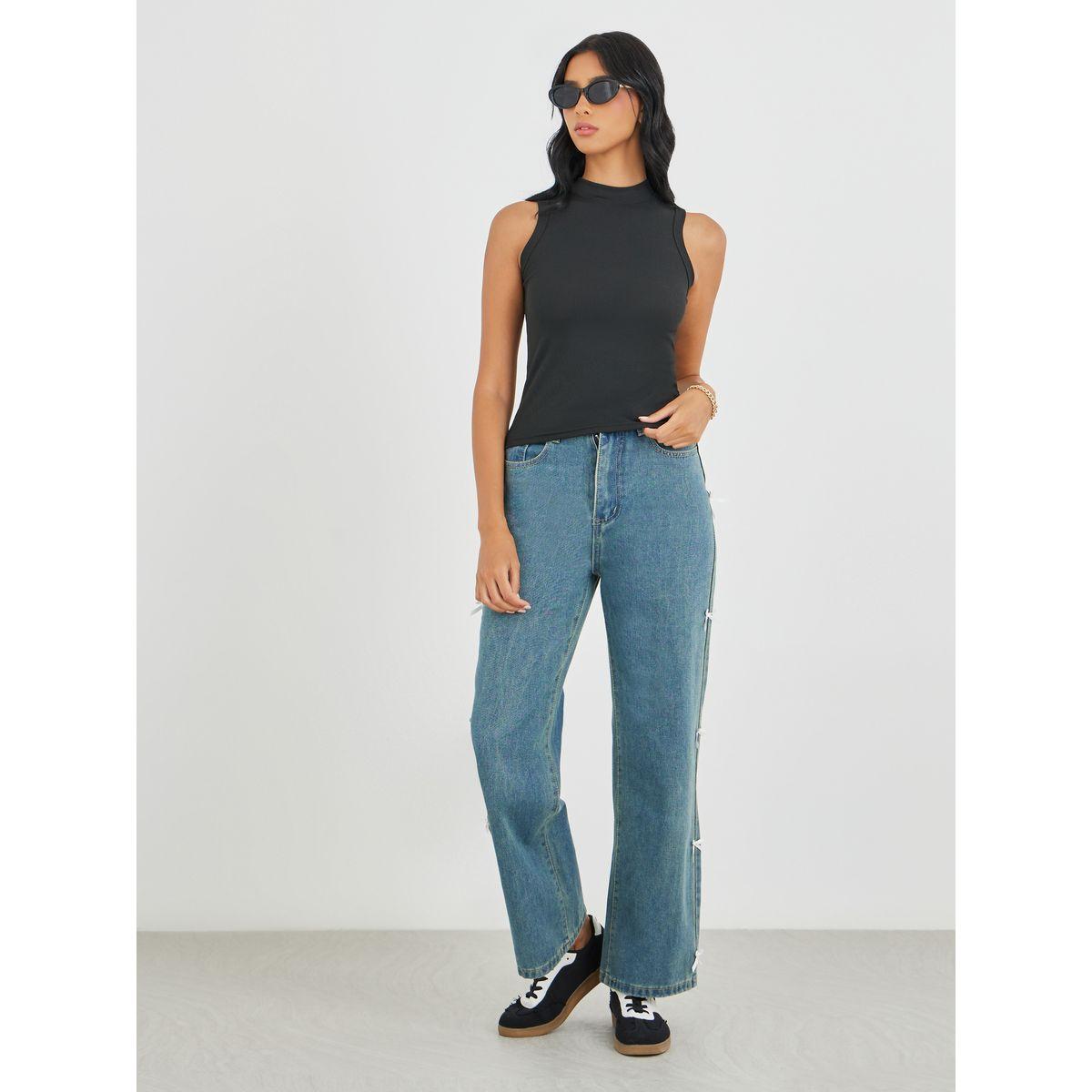 Styli Solid Ribbed High Neck Cami Top-women-clothing-tshirts-image-2