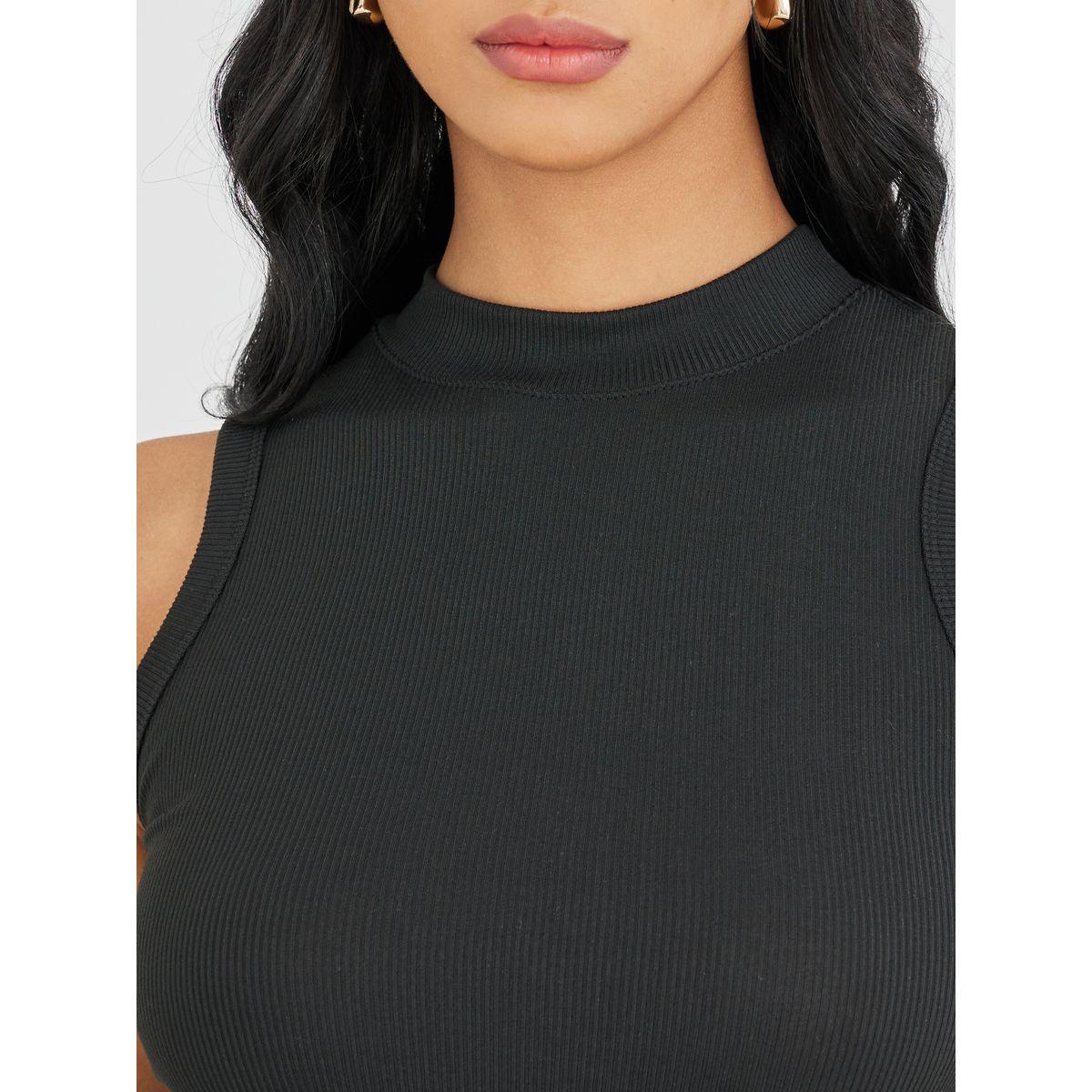Styli Solid Ribbed High Neck Cami Top-women-clothing-tshirts-image-4