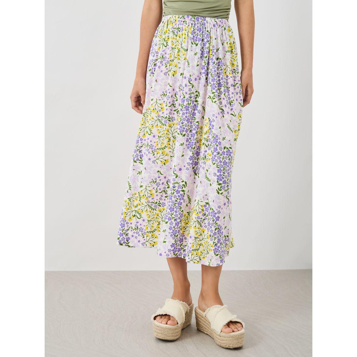 Styli All-Over Floral Print A-Line Midi Skirt-women-clothing-bottoms-skirts-image-2