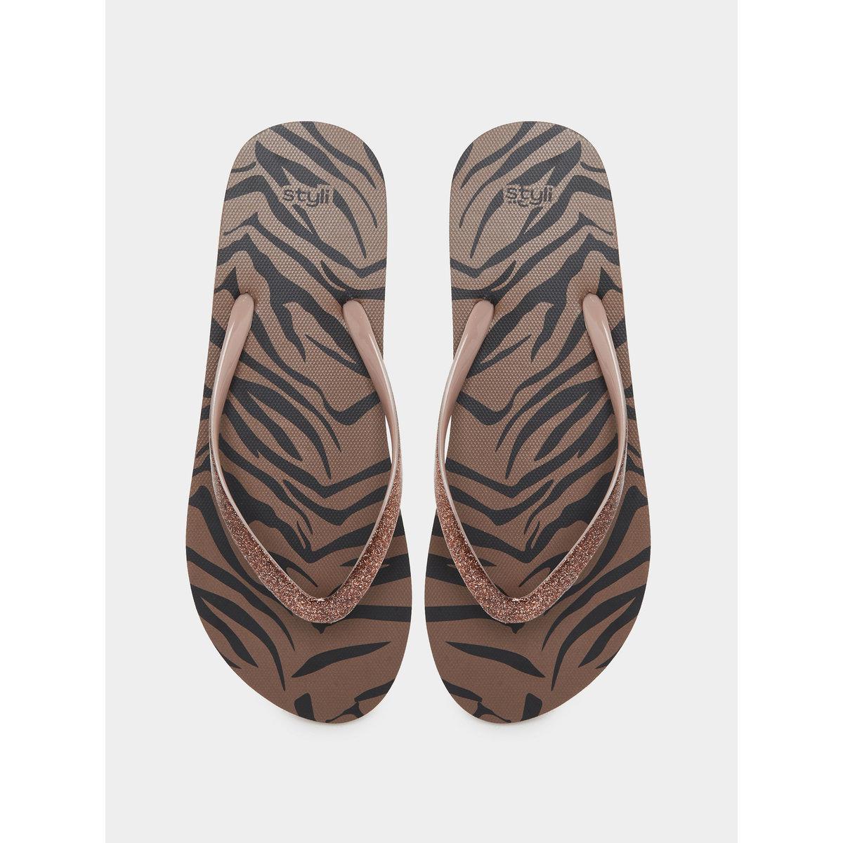 Styli Glittered Strap Printed Flip Flops-women-shoes-flipflopsandslides-image-5