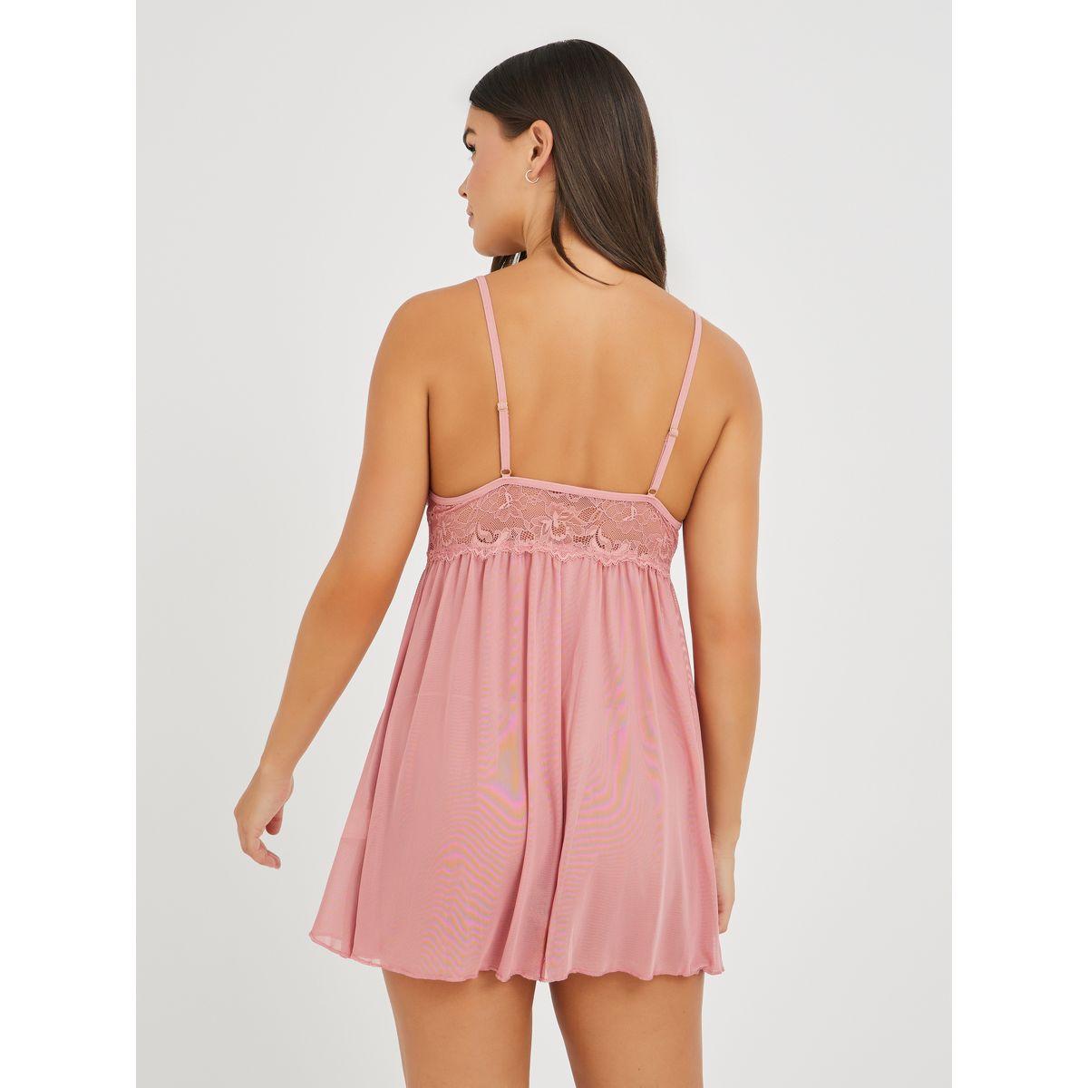 Styli Women's All Lace Cup Butterfly Decration Mesh Skirt Slip Babydoll-women-clothing-lingerie-babydollsandbodysuits-image-3