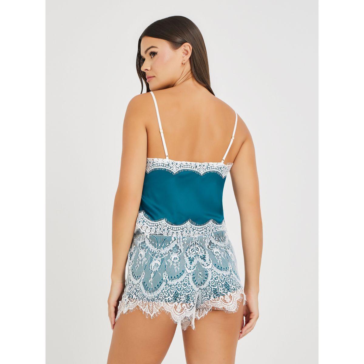 مجموعة من شورت مع بلوزة كامي بتفاصيل دانتيل-women-clothing-lingerie-lingeriesets-image-5
