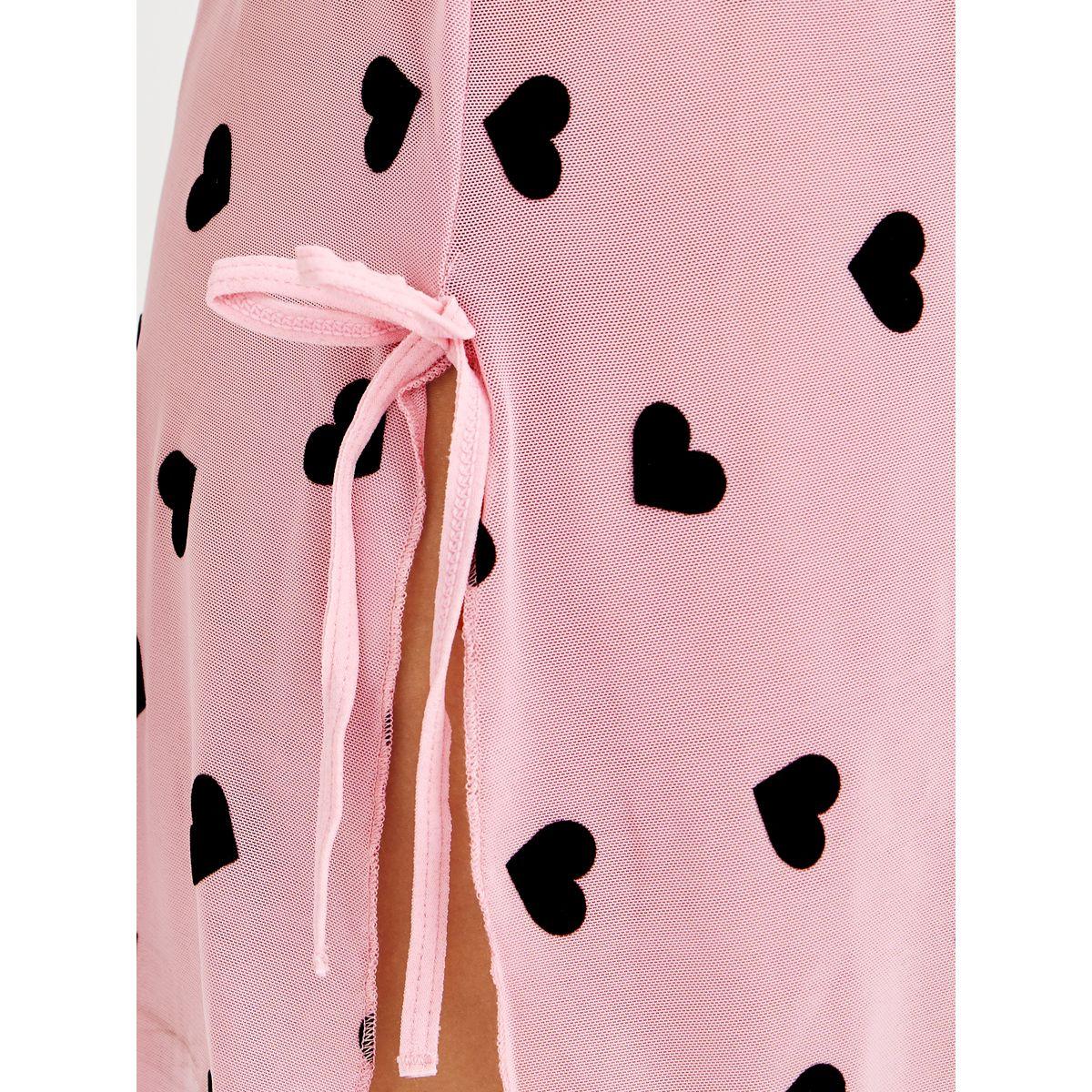 Styli Heart Print Bow Detail Mesh Slip Dress-women-clothing-lingerie-babydollsandbodysuits-image-3