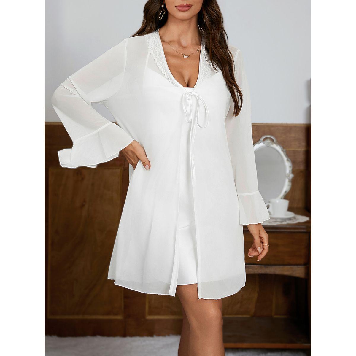 Styli Solid Strappy Satin Slip Dress with Robe Set-women-clothing-nightwear-robes-image-5