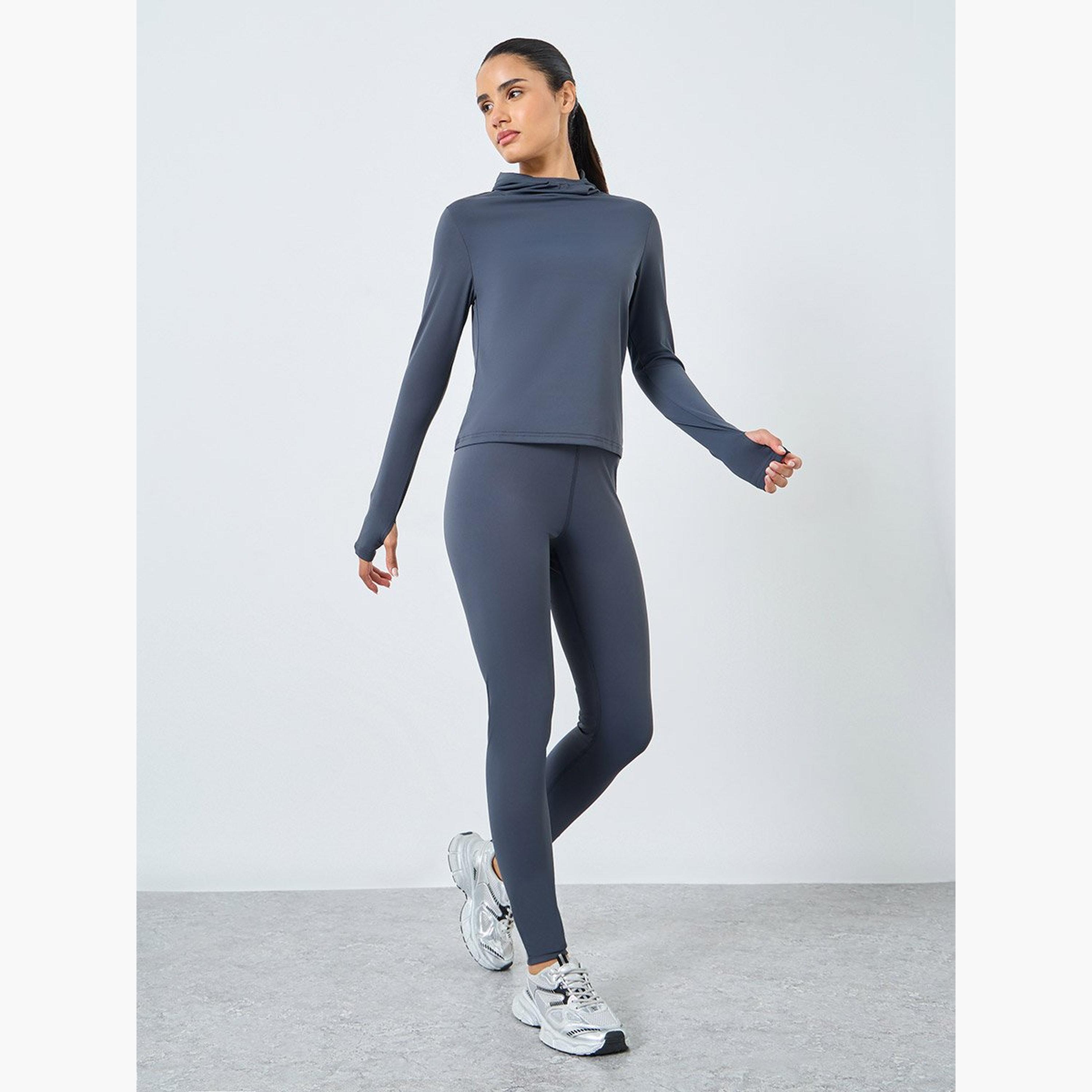 طقم من ليقنز وبلوزة بتفاصيل فتحة إبهام-women-clothing-sportswearandactivewear-trackpantsandtracksuits-image-1