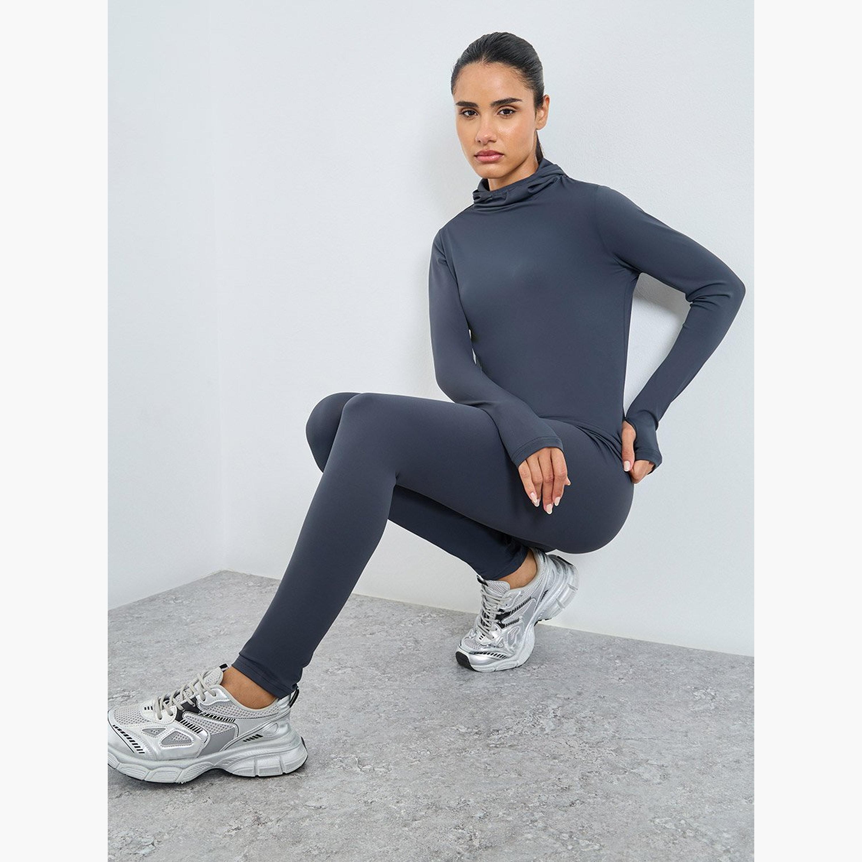 طقم من ليقنز وبلوزة بتفاصيل فتحة إبهام-women-clothing-sportswearandactivewear-trackpantsandtracksuits-image-2