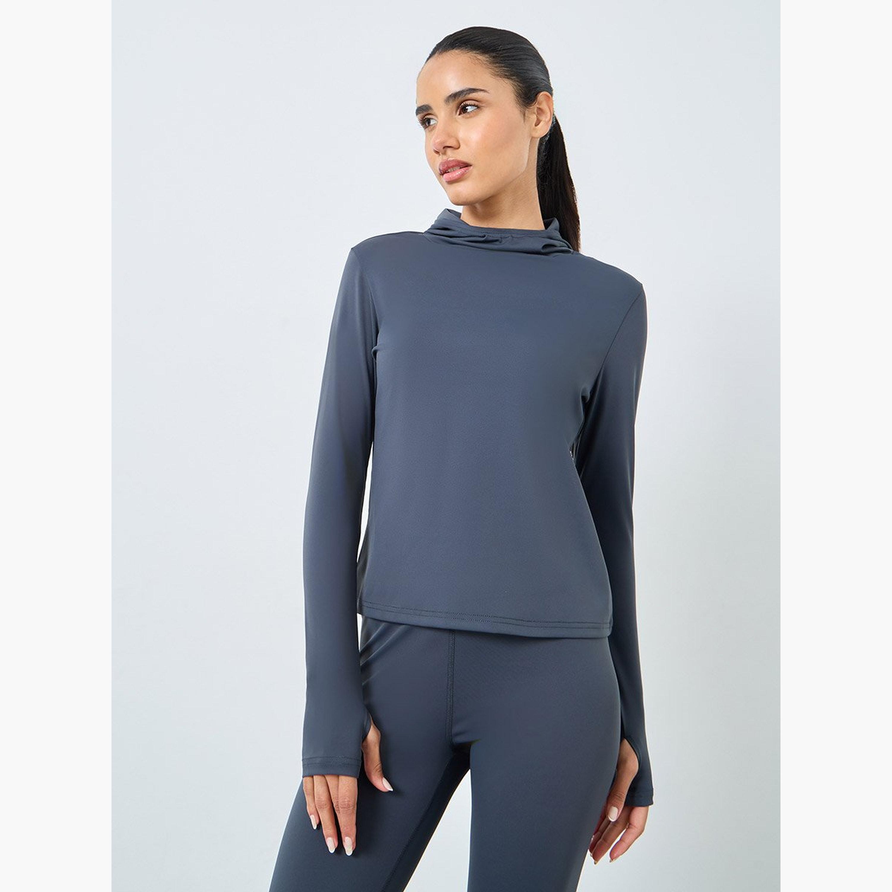 طقم من ليقنز وبلوزة بتفاصيل فتحة إبهام-women-clothing-sportswearandactivewear-trackpantsandtracksuits-image-3