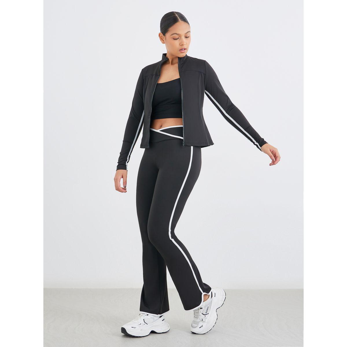 طقم من ليقنز وجاكيت بتفاصيل سحاب للإغلاق-women-clothing-sportswearandactivewear-trackpantsandtracksuits-image-1