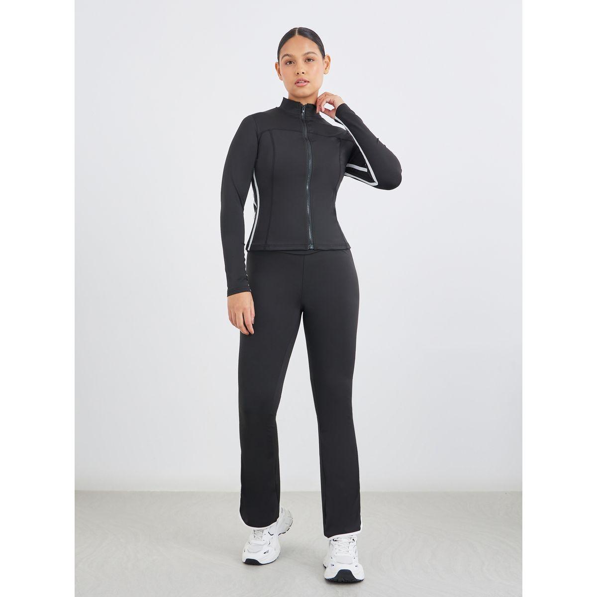 طقم من ليقنز وجاكيت بتفاصيل سحاب للإغلاق-women-clothing-sportswearandactivewear-trackpantsandtracksuits-image-2