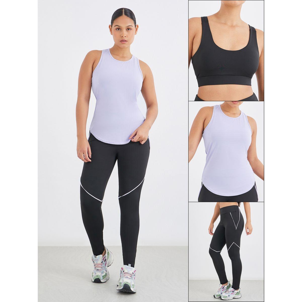 طقم من ليقنز وصدرية رياضية وبلوزة بدون أكمام-women-clothing-sportswearandactivewear-trackpantsandtracksuits-image-1