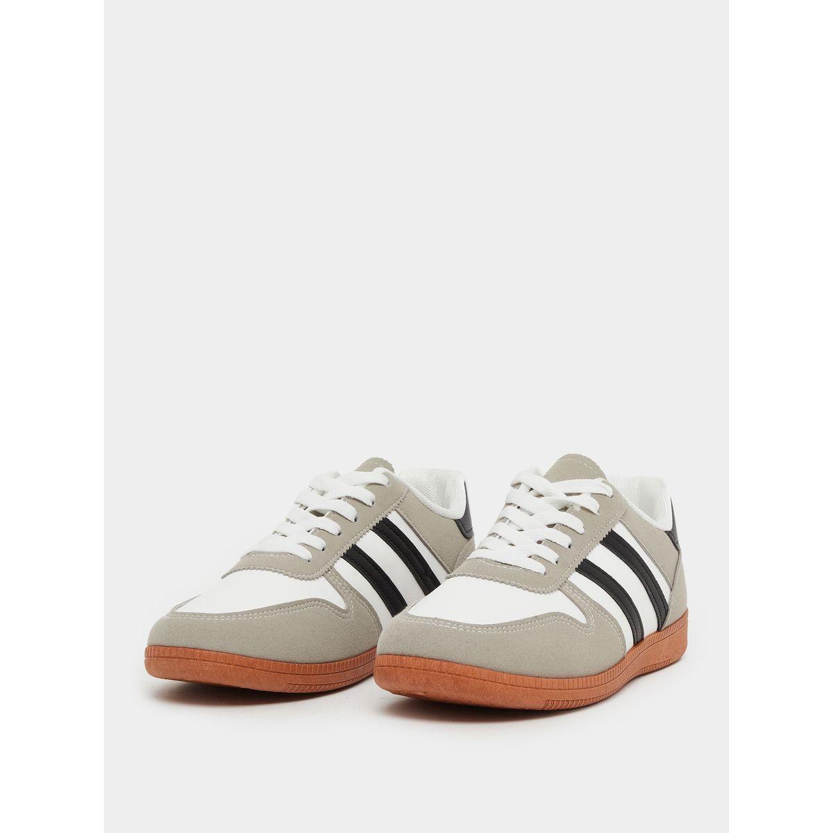Styli Striped Panelled Lace Up Sneakers-men-shoes-sneakers-image-3