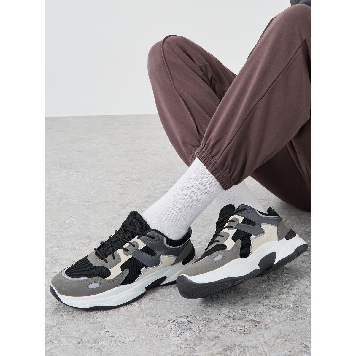 Styli Color Block Chunky Sole Lace Up Sneakers-men-shoes-sneakers-image-1