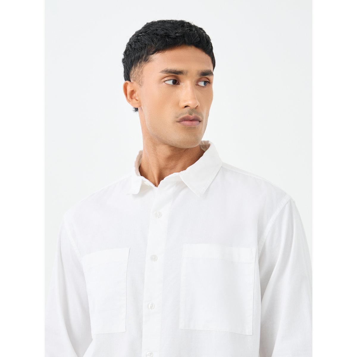 Styli White Relaxed Fit Shirt with Double Pocket-men-clothing-shirts-image-4