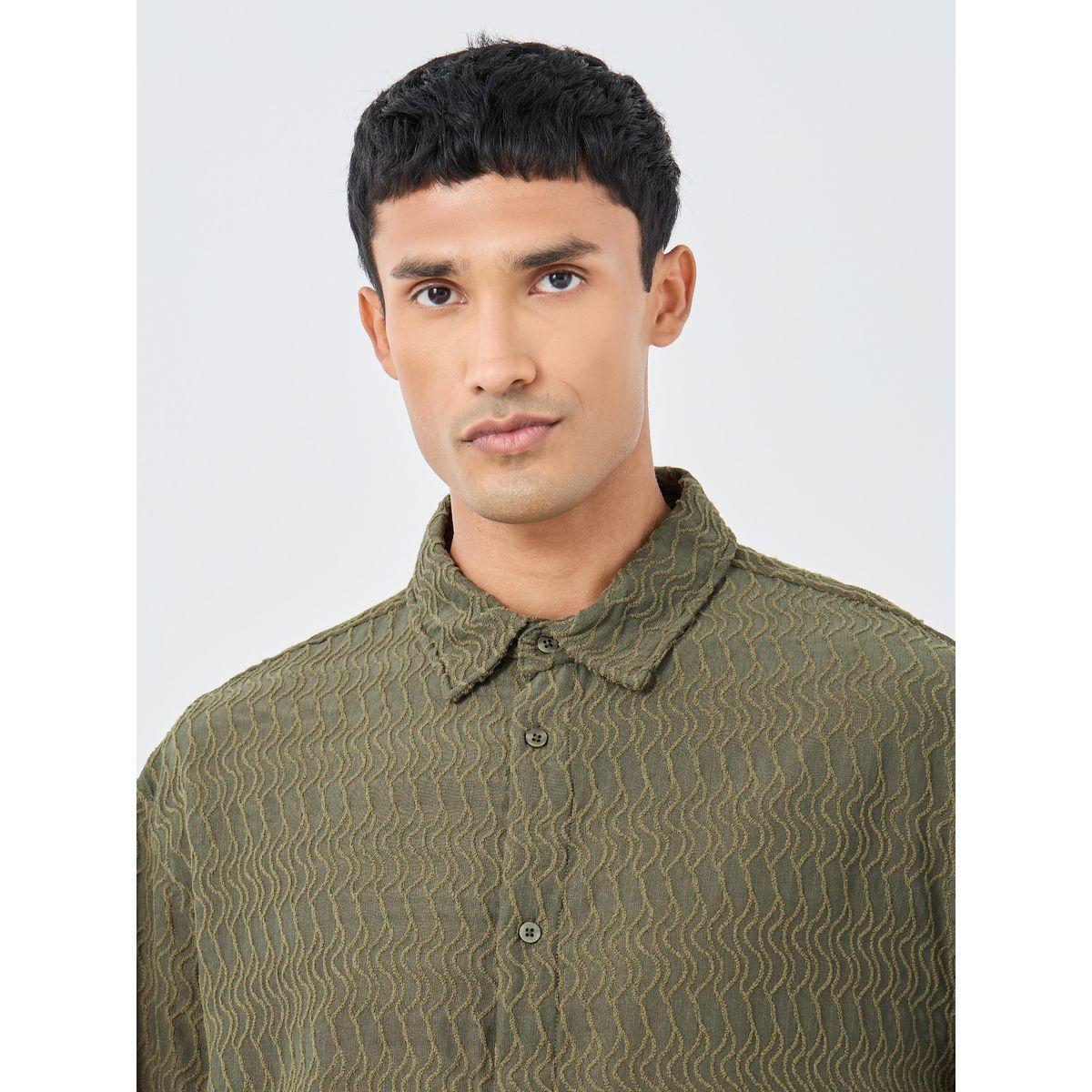 قميص فضفاض محبوك بأكمام طويلة-men-clothing-shirts-image-3