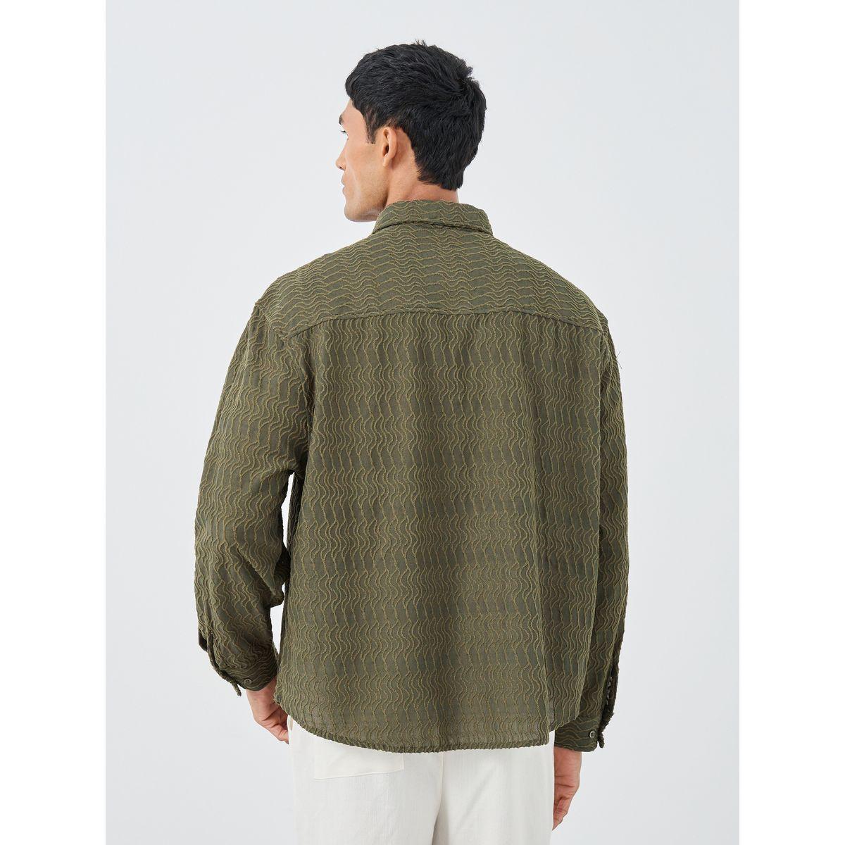 قميص فضفاض محبوك بأكمام طويلة-men-clothing-shirts-image-4