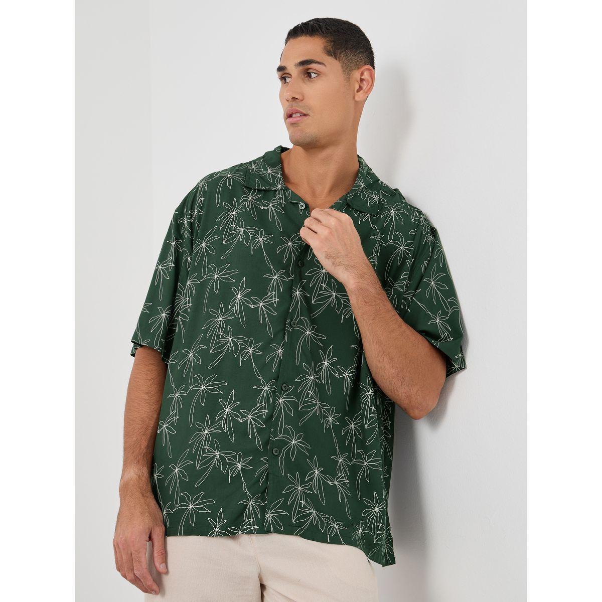 Styli All-Over Floral Print Resort Collar Oversized Shirt-men-clothing-shirts-image-1