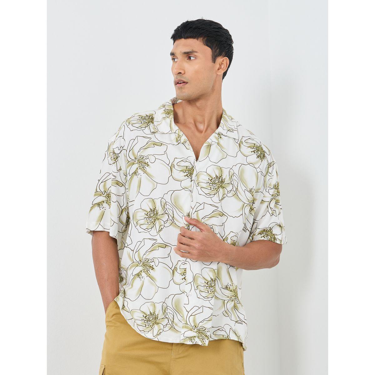 Styli All-Over Floral Print Resort Collar Oversized Shirt-men-clothing-shirts-image-1