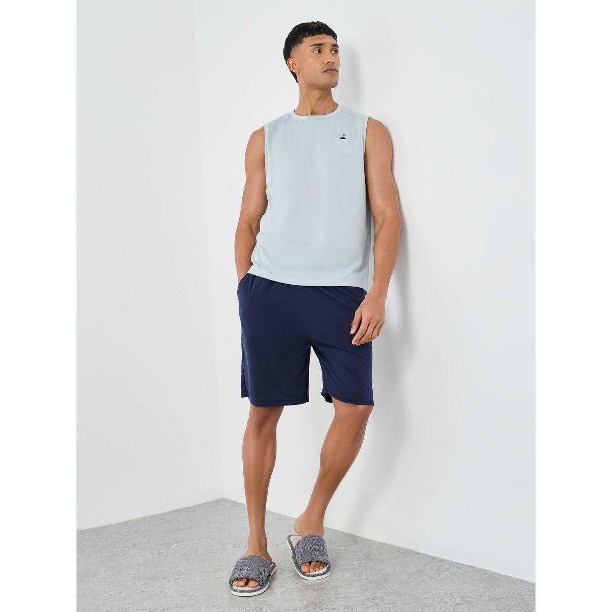 Styli Minimal Print Tank Top and Shorts Set-men-clothing-nightwear-sets-image-1