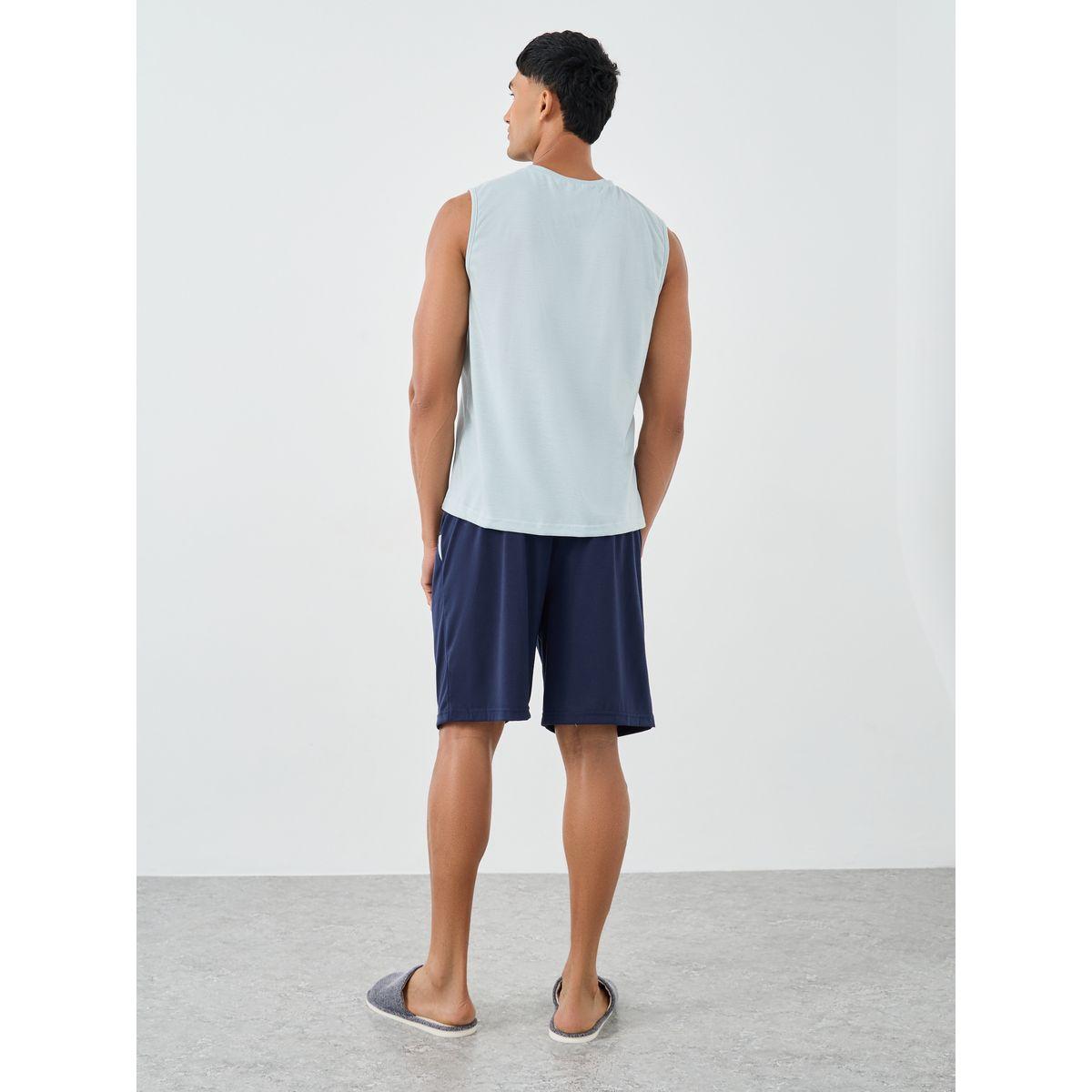 Styli Minimal Print Tank Top and Shorts Set-men-clothing-nightwear-sets-image-4