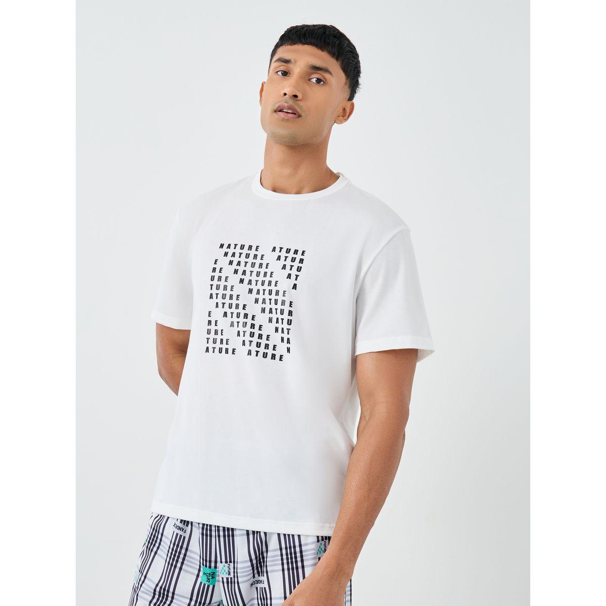 Styli Graphic Print T-Shirt and Checkered Pyjama Set-men-clothing-nightwear-sets-image-2
