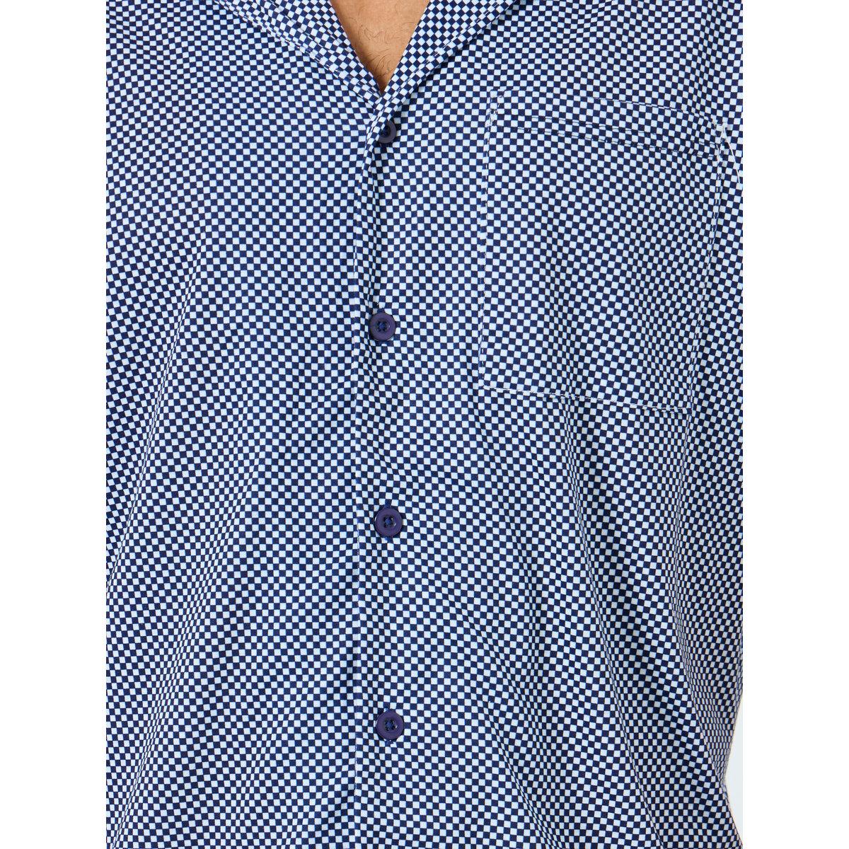 طقم من شورت بيجاما وقميص بطبعة مربعات-men-clothing-nightwear-sets-image-3