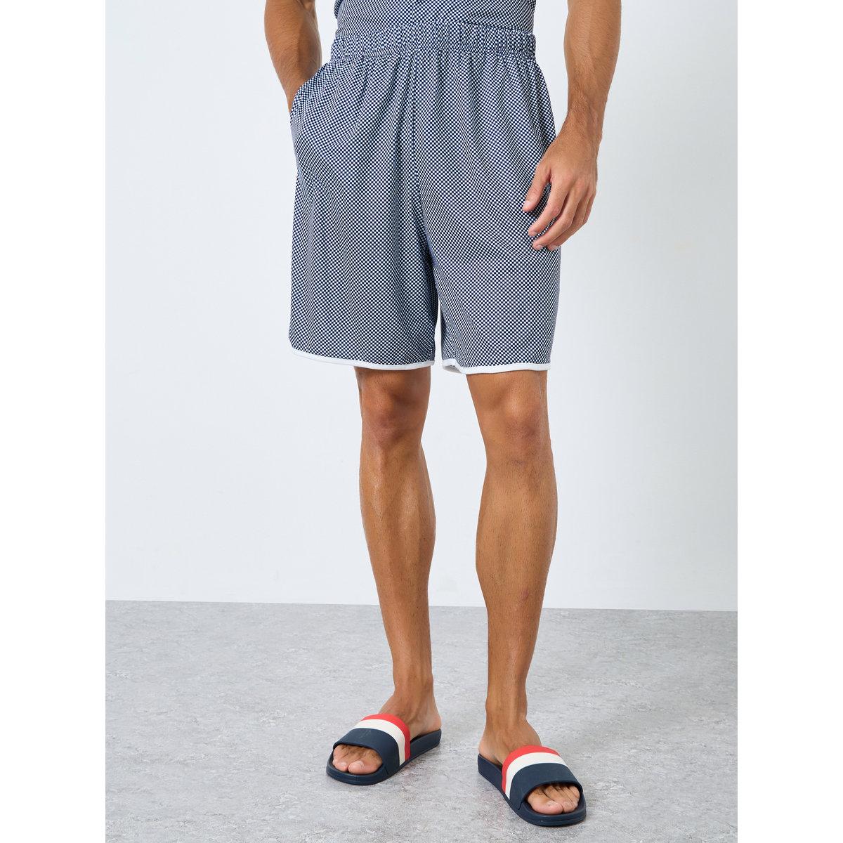 طقم من شورت بيجاما وقميص بطبعة مربعات-men-clothing-nightwear-sets-image-5