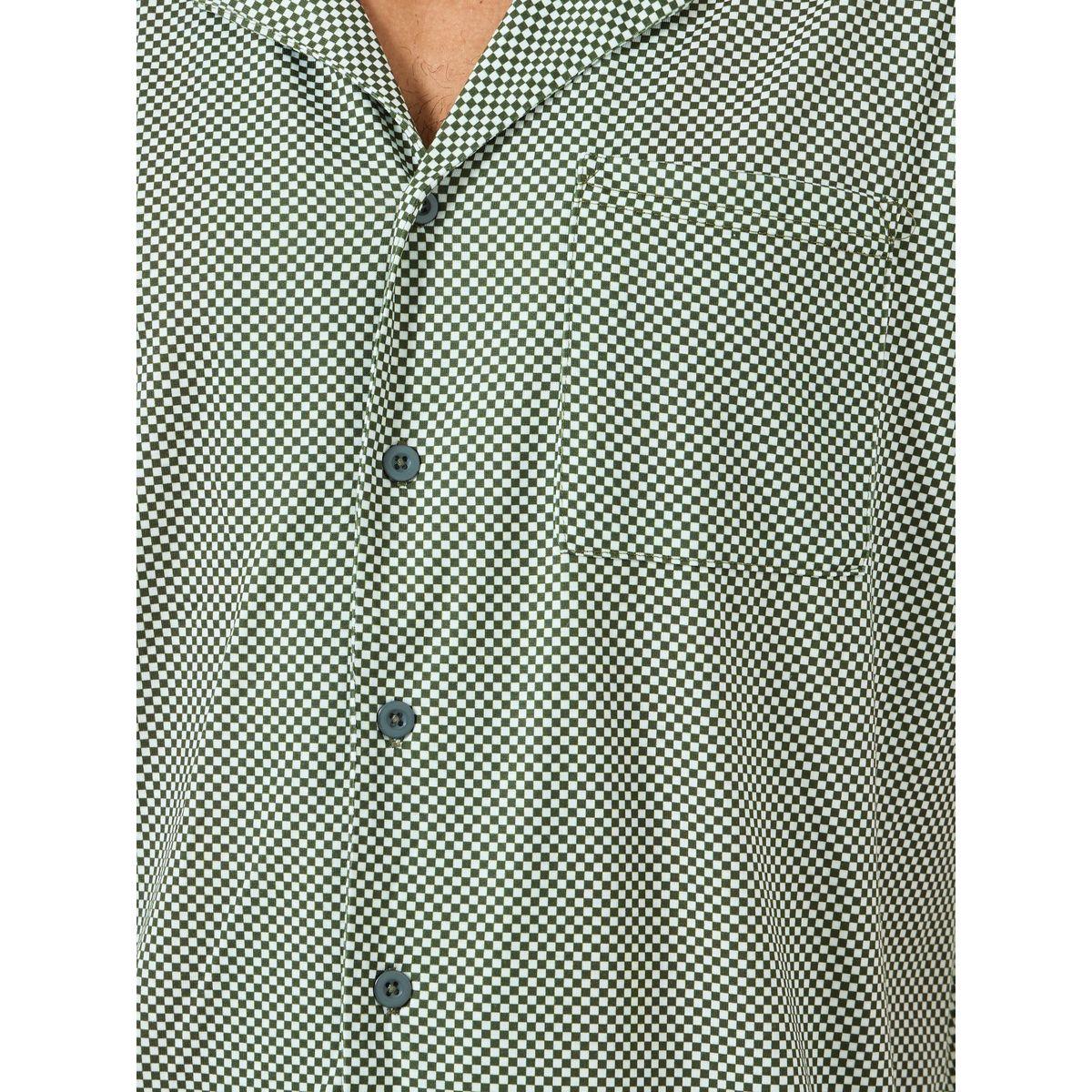 Styli Men Green Checked Print Knit Shirt and Shorts Set-men-clothing-nightwear-sets-image-3