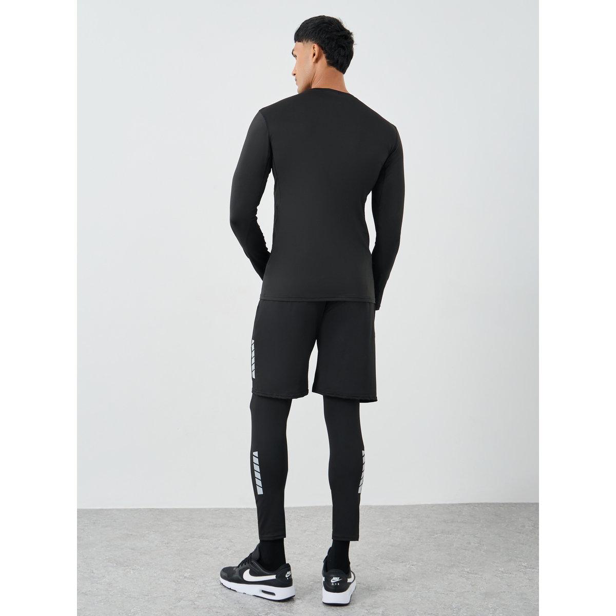 Styli Reflective Print Muscle Fit Long Sleeve T-Shirt with 2in1 Shorts Set-men-clothing-sportswearandactivewear-tracksuits-image-4