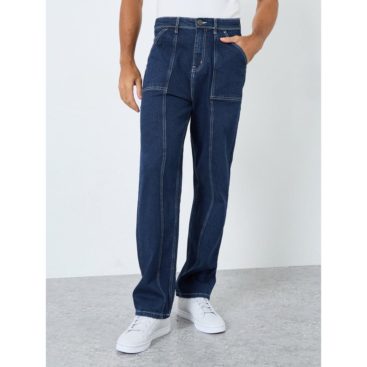Styli Mid Rise Paneled Loose Fit Jeans-men-clothing-bottoms-jeans-image-1