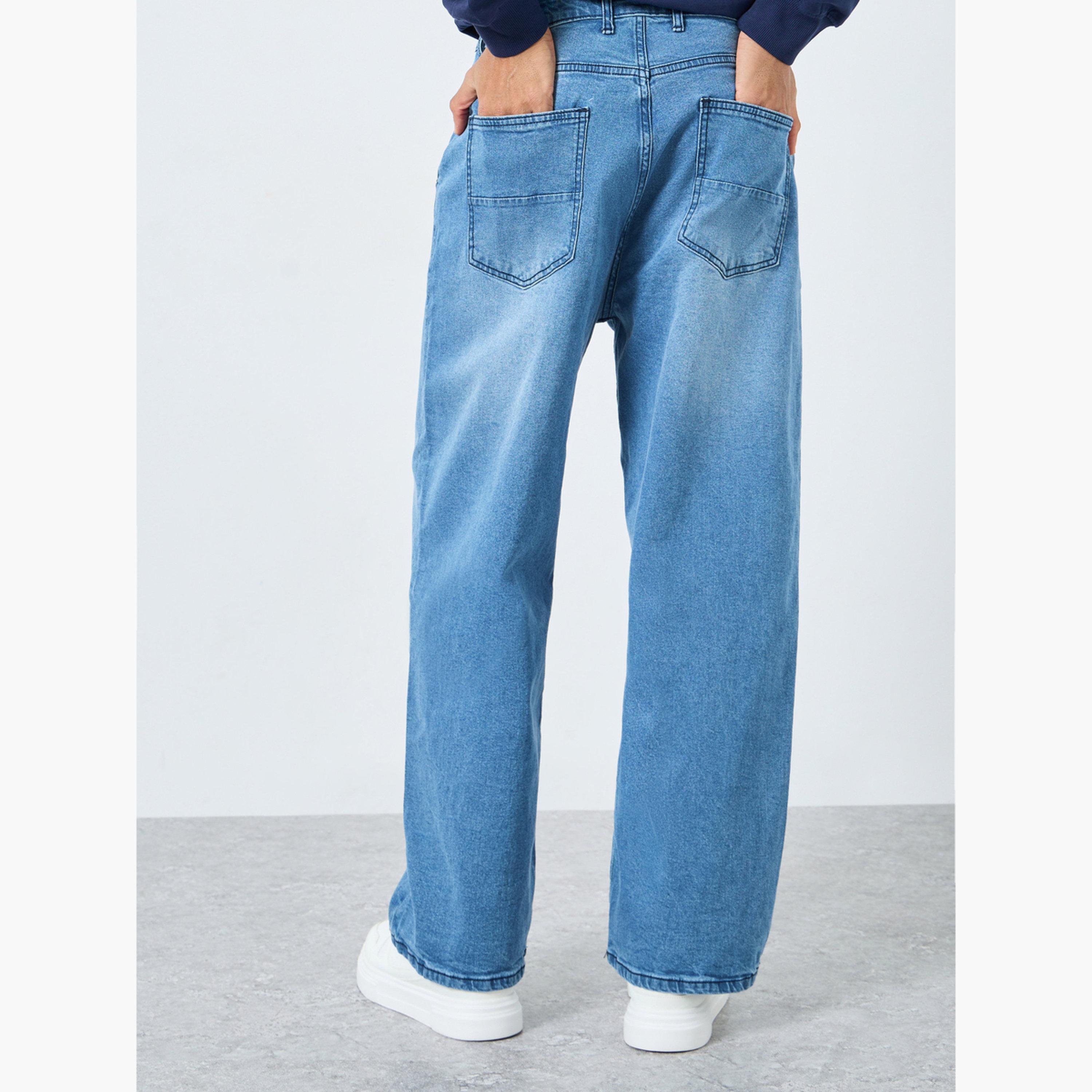 Styli Men Medium Blue Relaxed Fit Jeans-men-clothing-bottoms-jeans-image-4