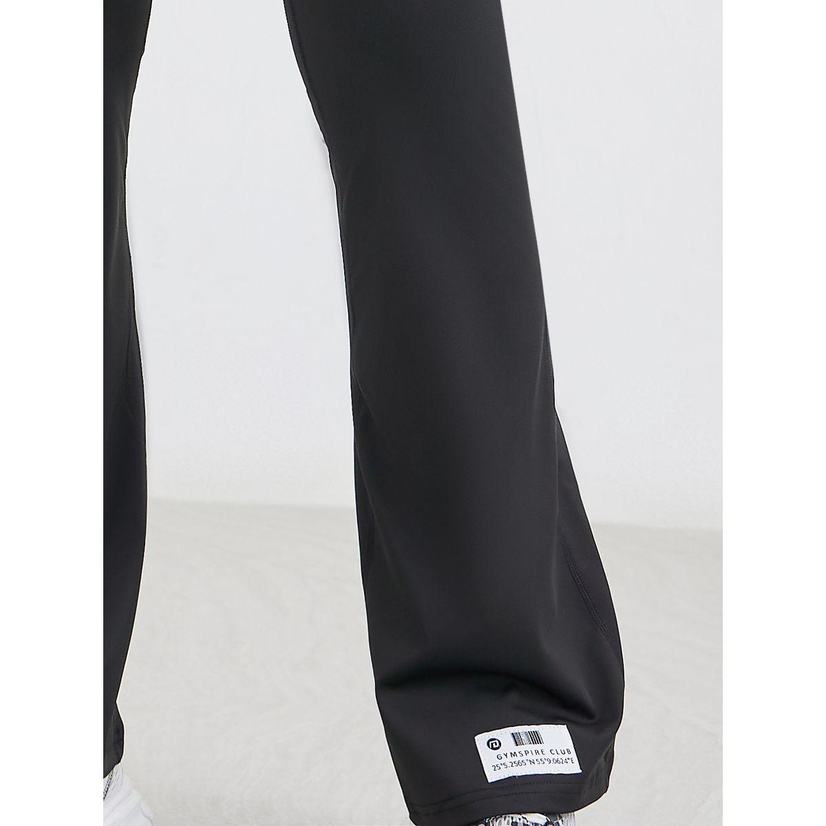 Styli Gymspire Edition - Label Broad Waist Side Pocket Flared Leggings with and Text Detail-women-clothing-sportswearandactivewear-bottoms-leggings-image-3
