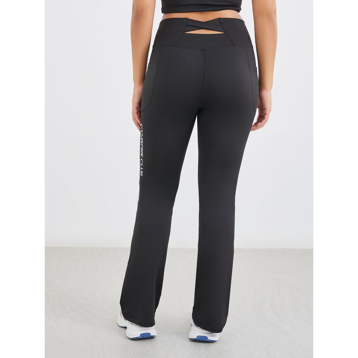 Styli Gymspire Edition - Label Broad Waist Side Pocket Flared Leggings with and Text Detail-women-clothing-sportswearandactivewear-bottoms-leggings-image-6