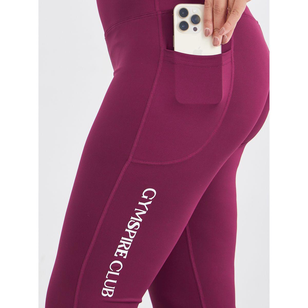 ليقنز بتفاصيل جيوب جانبية مع طبعة كتابة-women-clothing-sportswearandactivewear-bottoms-leggings-image-4