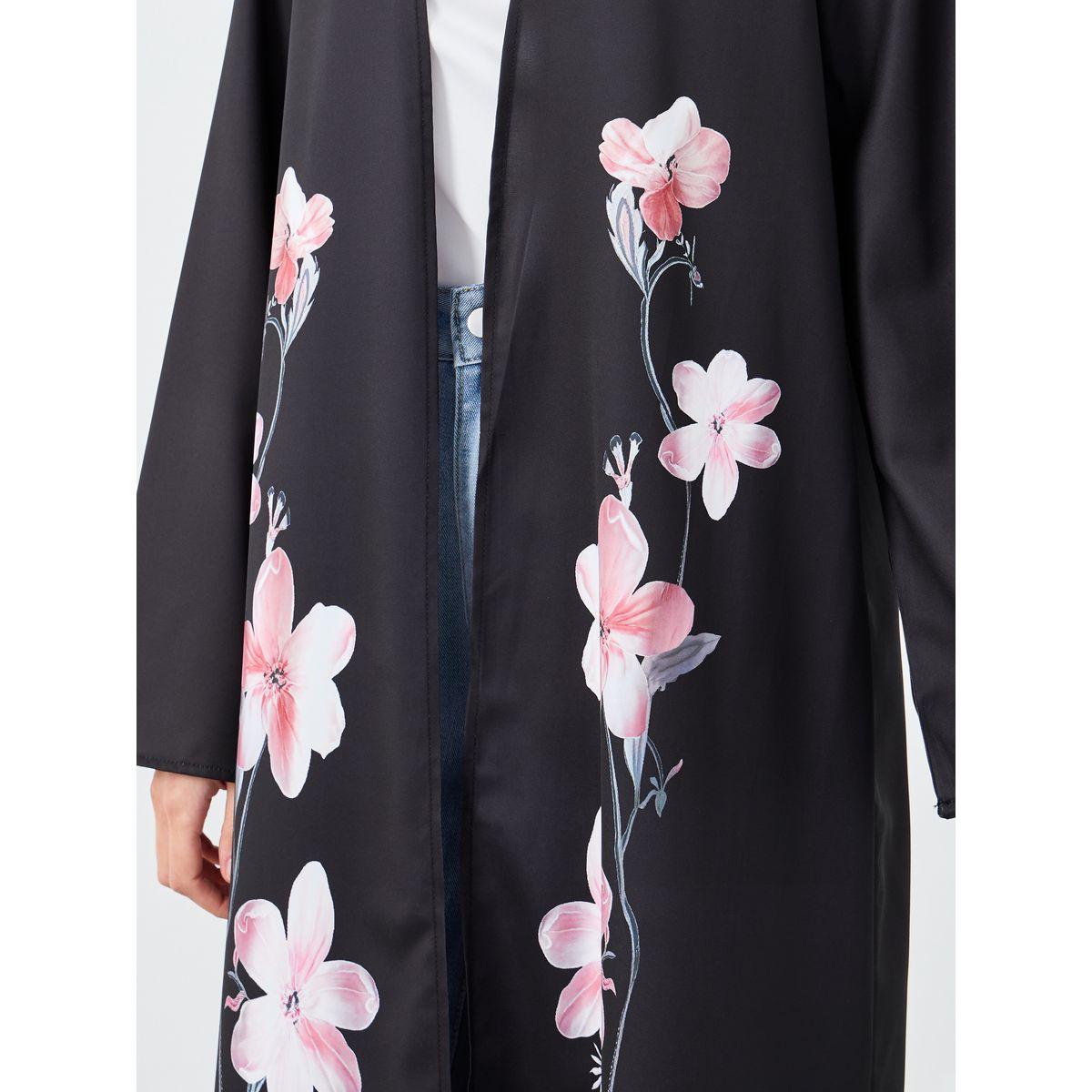 Amirah X Styli Floral Placement Print Front Open Abaya-women-arabicclothing-abayas-image-4