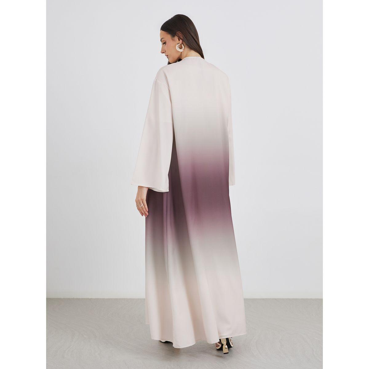 Amirah X Styli Ombre Look Abaya with Single Button Detail-women-arabicclothing-abayas-image-5