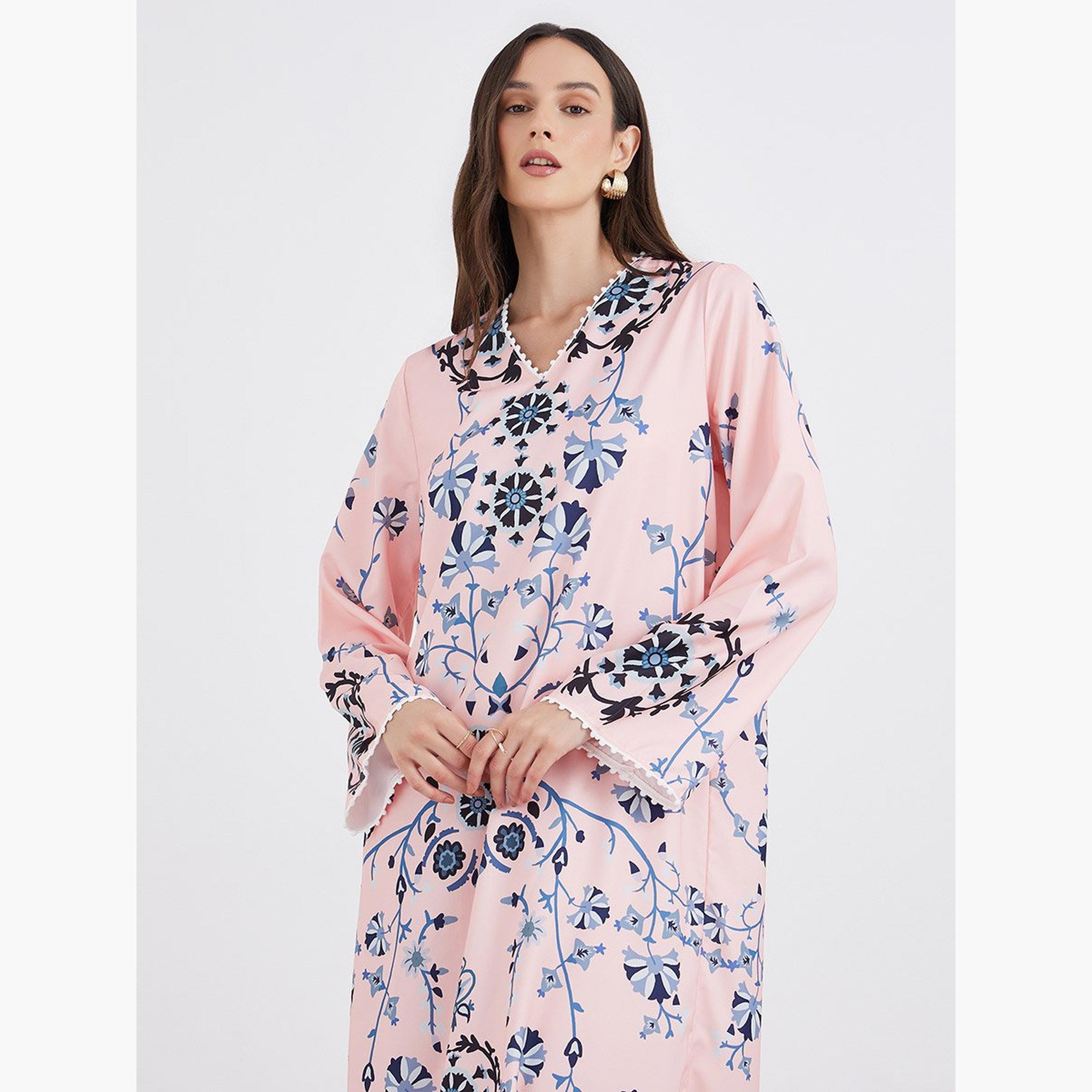 جلابية بطبعة زهور-women-arabicclothing-jalabiyas-image-3