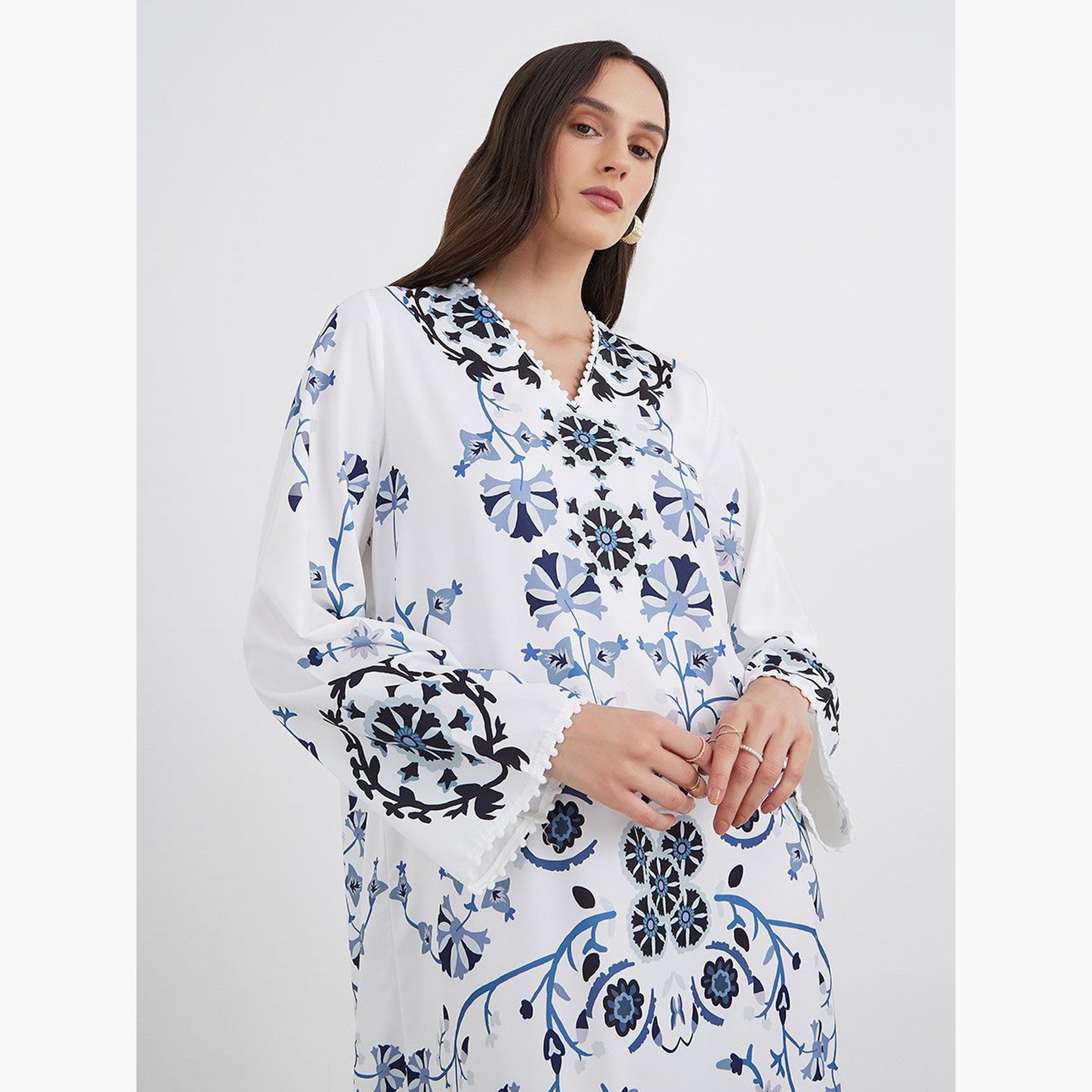 جلابية بطبعة زهور-women-arabicclothing-jalabiyas-image-3