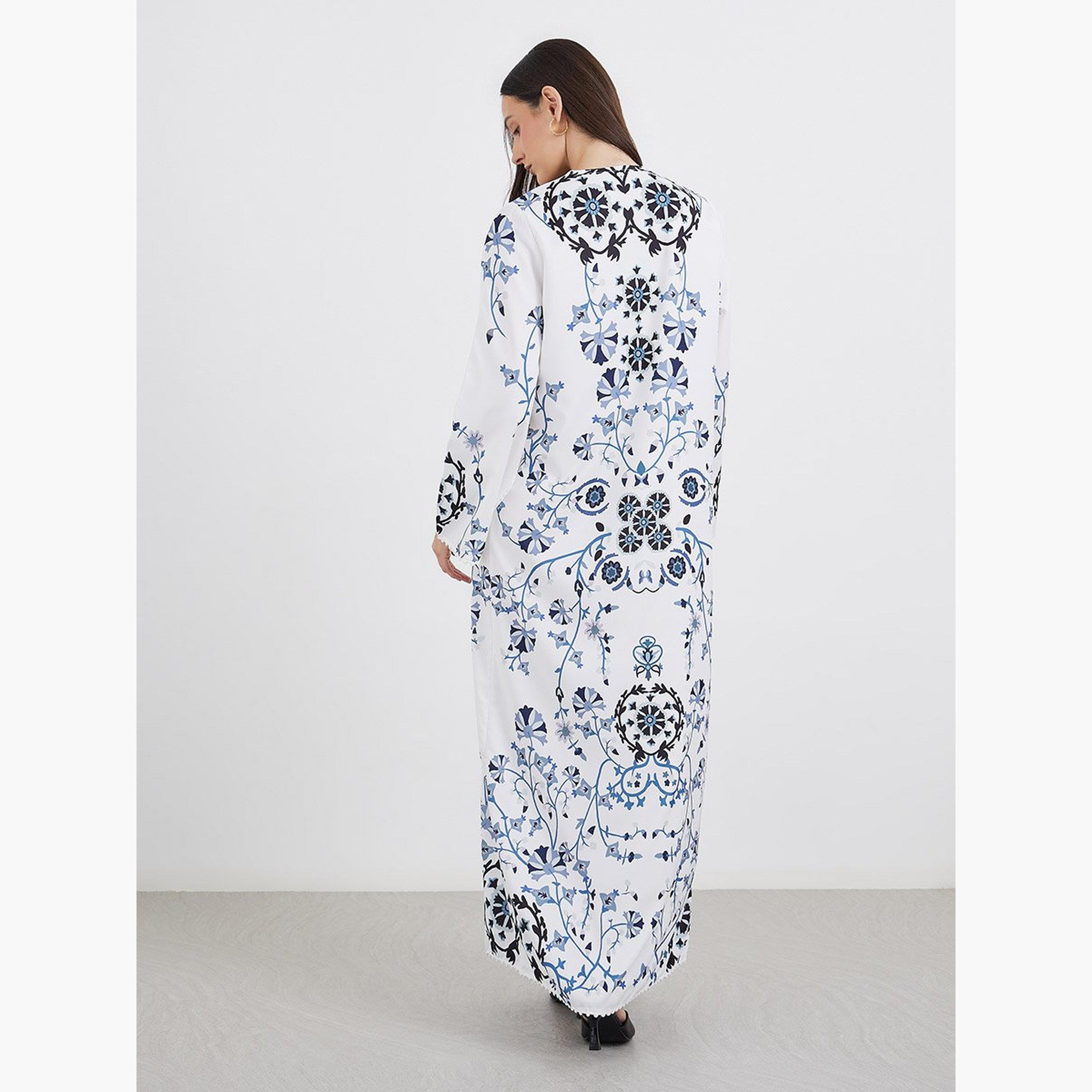 جلابية بطبعة زهور-women-arabicclothing-jalabiyas-image-5