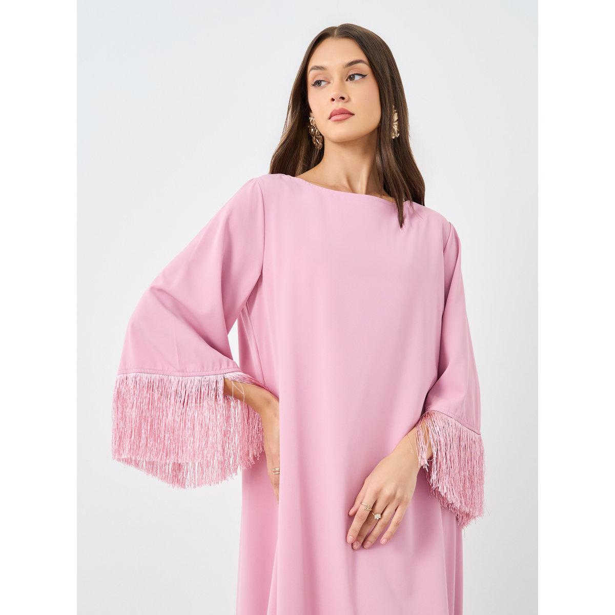 أميرة x ستايلي جلابية مزينة بتفاصيل شراشيب-women-arabicclothing-jalabiyas-image-3