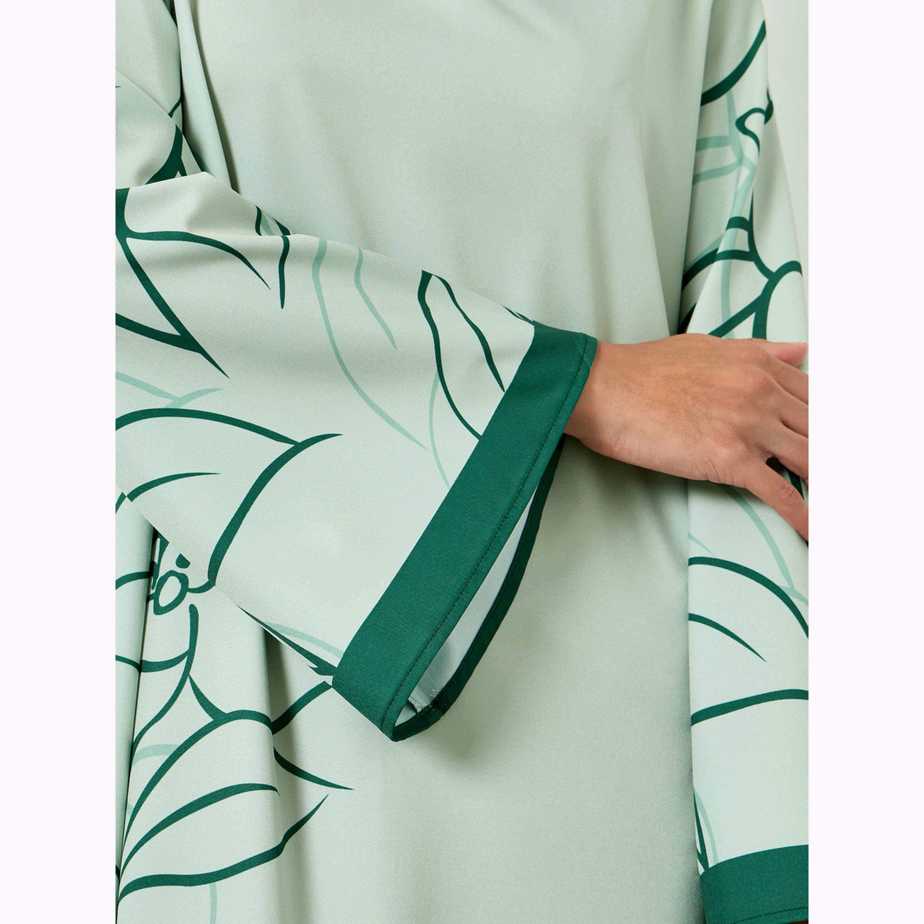 جلابية بحافة واسعة وطبعة زهور-women-arabicclothing-jalabiyas-image-5