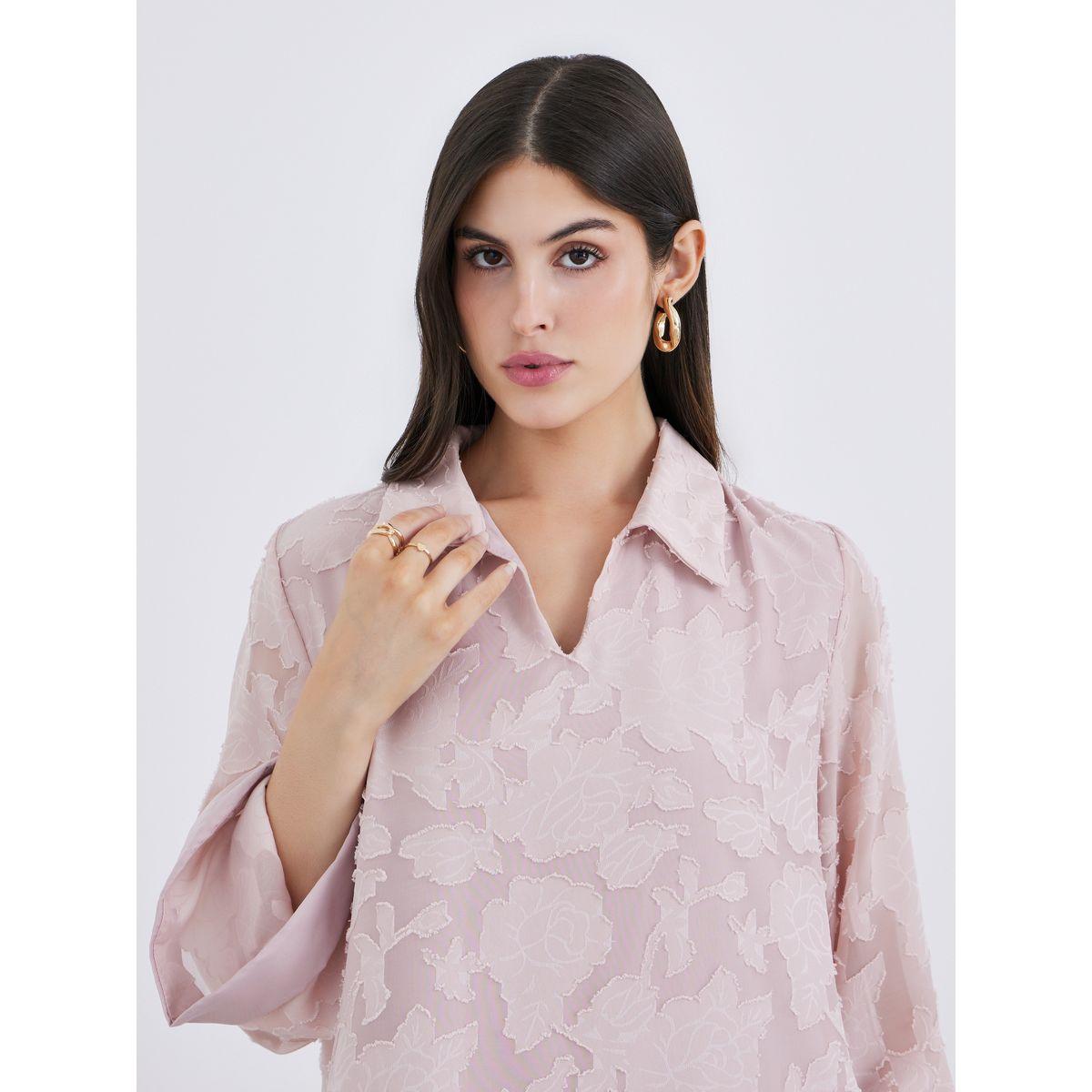 أميرة x ستايلي جلابية بملمس جاكار مع ياقة-women-arabicclothing-jalabiyas-image-4