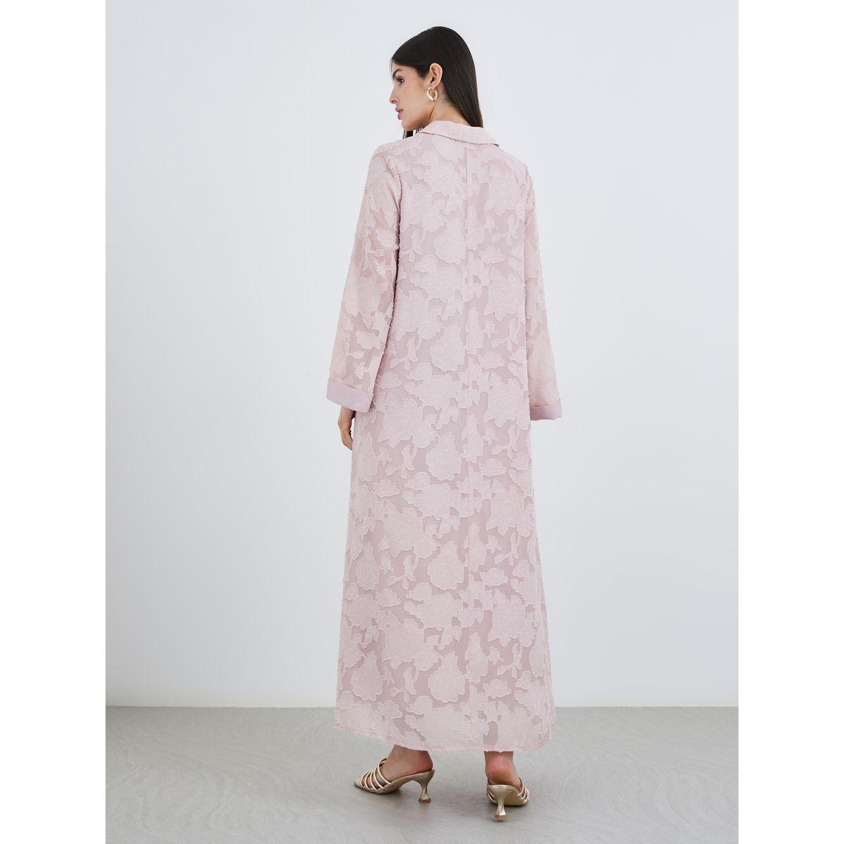 أميرة x ستايلي جلابية بملمس جاكار مع ياقة-women-arabicclothing-jalabiyas-image-5