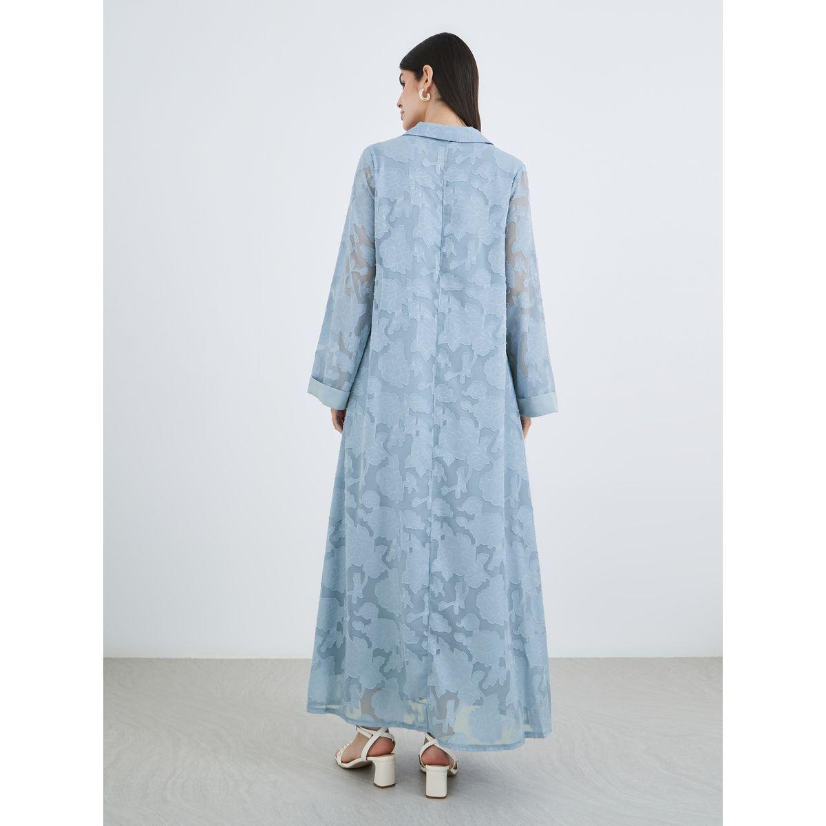 أميرة x ستايلي جلابية بملمس جاكار مع ياقة-women-arabicclothing-jalabiyas-image-5