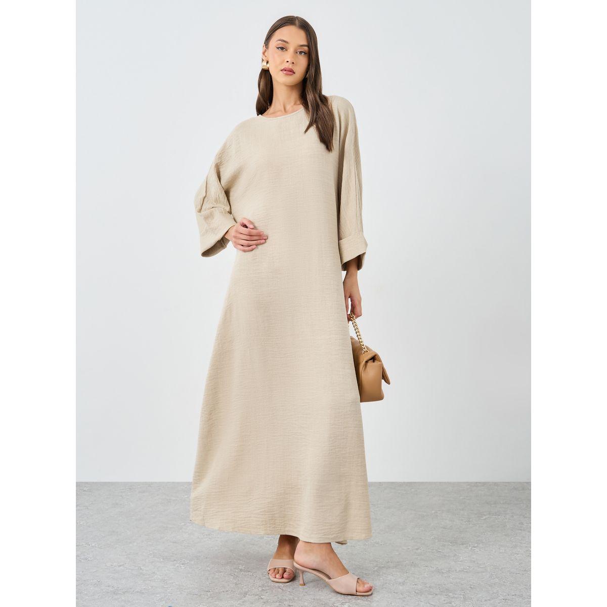 جلابية سادة بأكمام وطواطية-women-arabicclothing-jalabiyas-image-1
