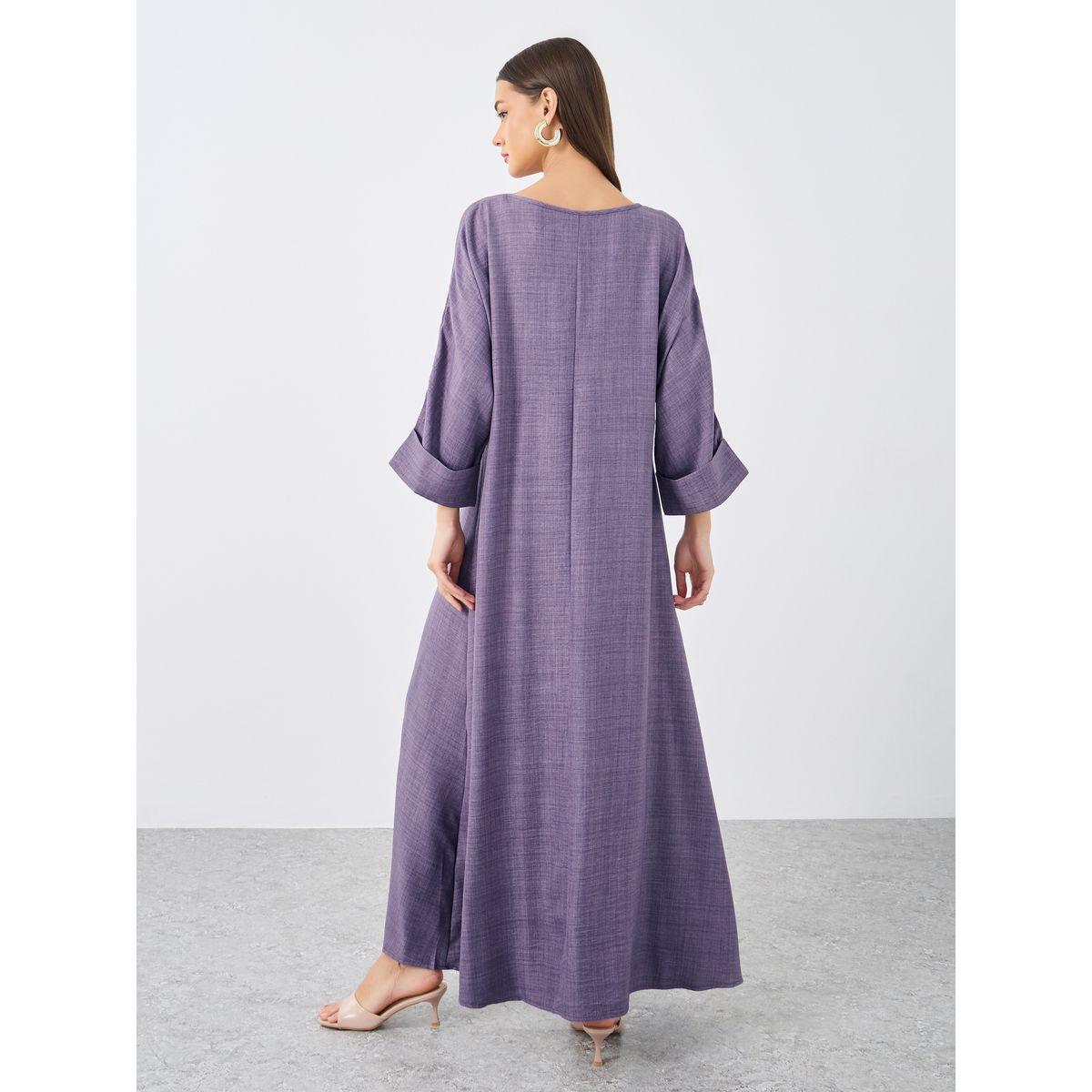 أميرة x ستايلي جلابية سادة بأكمام وطواطية-women-arabicclothing-jalabiyas-image-5