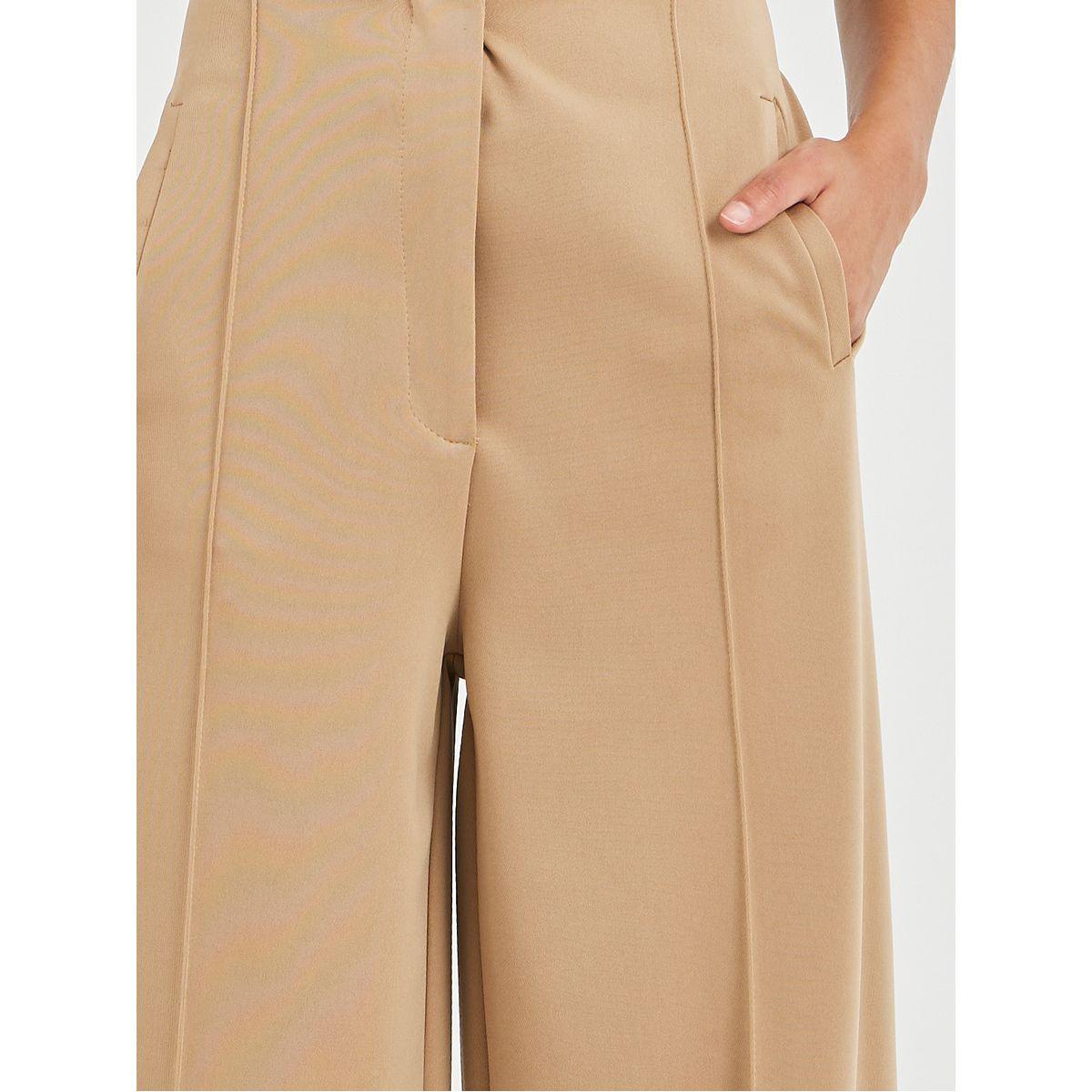 بنطال بأرجل واسعة وخصر عالي مع تفاصيل محزوزة-women-clothing-bottoms-trousers-image-3