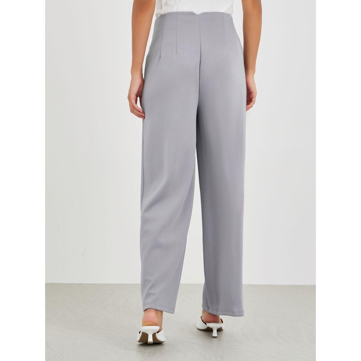 بنطال بأرجل واسعة وخصر عالي مع تفاصيل محزوزة-women-clothing-bottoms-trousers-image-5