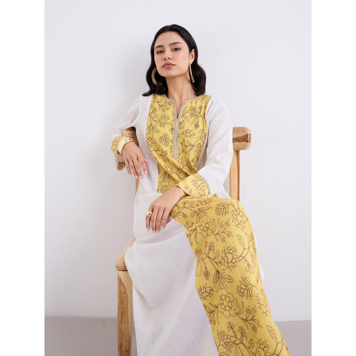 Styli Printed Center Panel Cotton A-Line Jalabiya-women-arabicclothing-jalabiyas-image-1