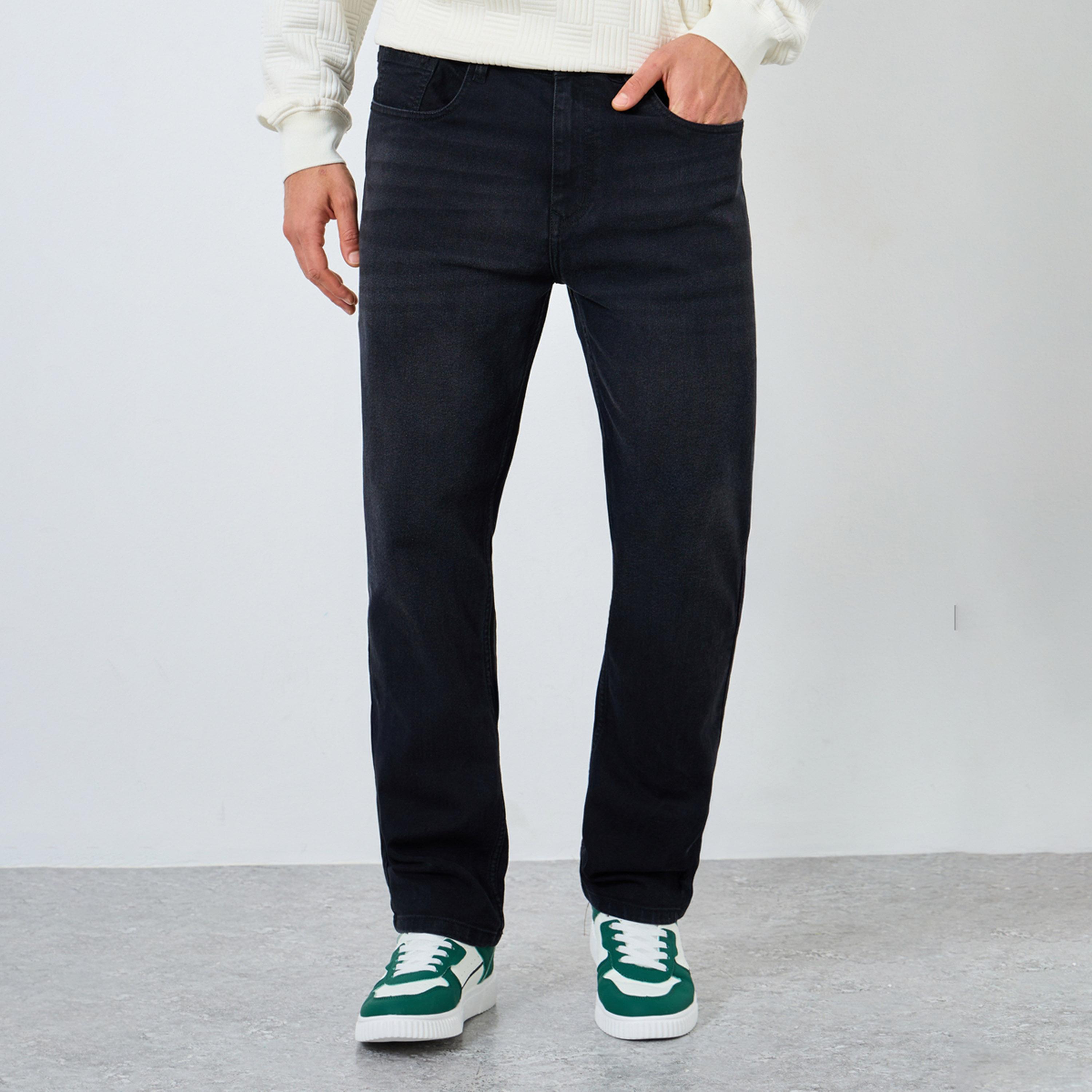 Styli Men Black Relaxed Fit Jeans-men-clothing-bottoms-jeans-image-1